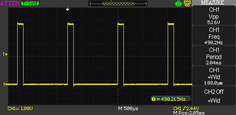Atten ADS1102CML measurement of pulsing signal