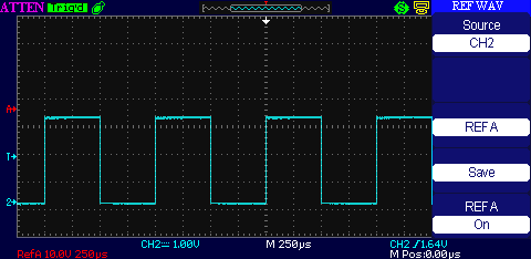 Atten ADS1102CML reference waveforms not displayed